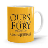 House Baratheon: Ours Is The Fury - Game Of Thrones Ceramic Home Kitchen Drinking Coffee Milk Mug (350ml/11oz, Made in USA) - Glow-Paradise