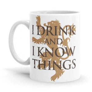 I Drink And I Know Things - Game Of Thrones Ceramic Home Kitchen Drinking Coffee Milk Mug (350 ml/11oz, Made in USA) - Glow-Paradise