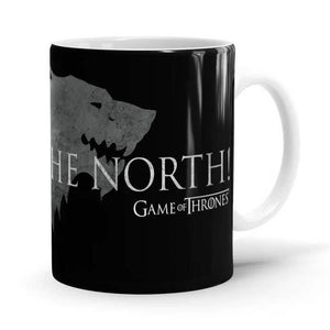 King In The North (Black) - Game Of Thrones Ceramic Home Kitchen Drinking Coffee Milk Mug (350ml/11oz, Made in USA) - Glow-Paradise