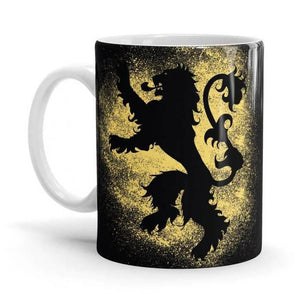 House Lannister Sigil Splatter - Game Of Thrones Ceramic Home Kitchen Drinking Coffee Milk Mug (350ml/11oz, Made in USA) - Glow-Paradise