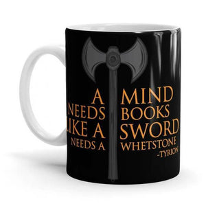 A Mind Needs Books - Game Of Thrones Ceramic Home Kitchen Drinking Coffee Milk Mug (350ml/11oz, Made in USA) - Glow-Paradise
