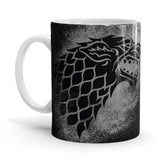 House Stark Sigil Splatter - Game Of Thrones Ceramic Home Kitchen Drinking Coffee Milk Mug (350 ml/11oz, Made in USA) - Glow-Paradise