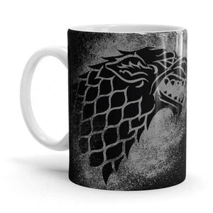 House Stark Sigil Splatter - Game Of Thrones Ceramic Home Kitchen Drinking Coffee Milk Mug (350 ml/11oz, Made in USA) - Glow-Paradise