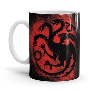 House Targaryen Sigil Splatter - Game Of Thrones Ceramic Home Kitchen Drinking Coffee Milk Mug (350ml/11oz, Made in USA) - Glow-Paradise