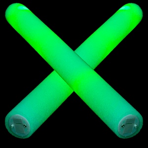 LED Light Up 18 Inch Multicolor Foam Stick Baton (Green Color, 12 Per Pack) - Glow-Paradise