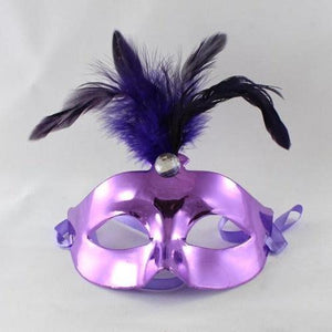 Shiny Feather Mask (Purple Color, 1 Mask Per Pack) - Glow-Paradise