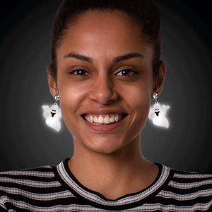 LED Light Up Jumbo Ghost Clip-On Earrings (1 Pair Per Pack) - Glow-Paradise