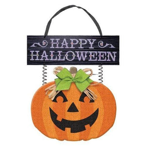 Jack-O-Lantern Glitter Hanging Sign (1 Per Pack) - Glow-Paradise