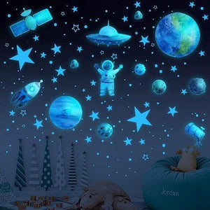 Glow in The Dark Spaceship Stars Wall Stickers Set (1008 Pieces Per Set) - Glow-Paradise