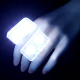 LED Light Up Music Sensor Ring (White Color, 2 Rings Per Pack) - Glow-Paradise