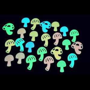 Glow in the Dark Multicolor Mushrooms (24 Stickers Per Pack) - Glow-Paradise