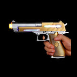 8 inch Gold Plated Laser LED Gun Pistol - Glow-Paradise