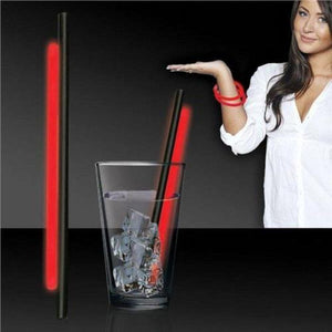 9 Inch Glow Straws & Bracelet/Wristband (Red Color, 25 Straws Per Pack) - Glow-Paradise