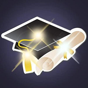 Graduation Cap Flashing Lapel Pin Body Light (1 Per Pack) - Glow-Paradise