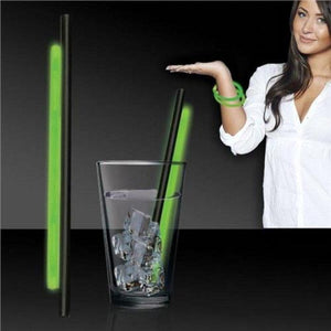 9 Inch Glow Straws & Bracelet/Wristband (Green Color, 25 Straws Per Pack) - Glow-Paradise
