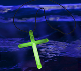 15 Inch Glow Stick Cross Necklaces (Green Color, 50 Necklaces Per Pack) - Glow-Paradise