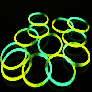 8 Inch Premium Glow Stick Bracelets - Bi Color - Green/Yellow (100 Counts Per Pack) - Glow-Paradise