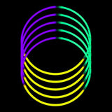 24 Inch Tri-Color Glow stick Necklaces (Green/Purple/Yellow, 50 Count Per Pack) - Glow-Paradise