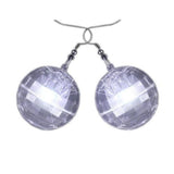 Light Up Groovy Disco Mirror Ball Crystal Earrings (White Color, 1 Pair Per Pack) - Glow-Paradise