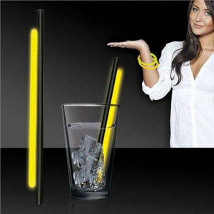 9 Inch Glow Straws & Bracelet/Wristband (Yellow Color, 25 Straws Per Pack) - Glow-Paradise
