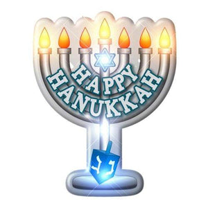 Light Up Happy Hanukkah Body Light Pin (1 Per Pack) - Glow-Paradise