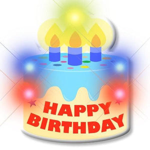 Light Up Happy Birthday Cake Body Light Pins (1 Per Pack) - Glow-Paradise