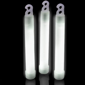 6 Inch Ultra-Bright Emergency 12 Hours Industrial Grade Glow Sticks (White Color, 12 Counts Per Pack) - Glow-Paradise