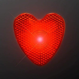 LED Blinking Red Heart Reflector Clip Running Body Light (1 Per Pack) - Glow-Paradise