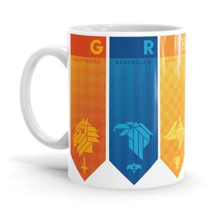 Hogwarts House Flags - Harry Potter Ceramic Home Kitchen Drinking Coffee Milk Mug (350ml/11oz, Made in USA) - Glow-Paradise