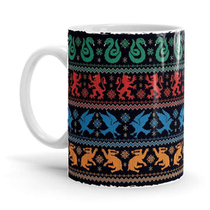 Hogwarts House Pattern - Harry Potter Ceramic Home Kitchen Drinking Coffee Milk Mug (350ml/11oz, Made in USA) - Glow-Paradise