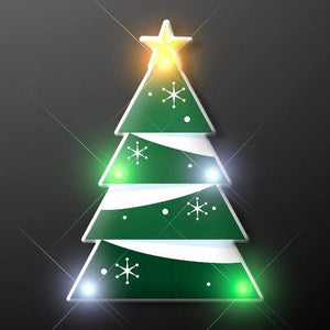 LED Flashing Christmas Tree Blinky Body Light Lapel Pin (1 Per Pack) - Glow-Paradise