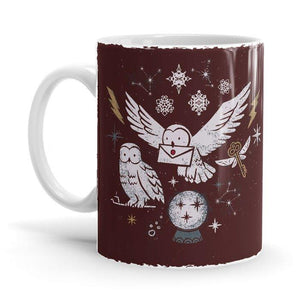 Holiday Owl Messenger - Harry Potter Ceramic Home Kitchen Drinking Coffee Milk Mug (350ml/11oz, Made in USA) - Glow-Paradise