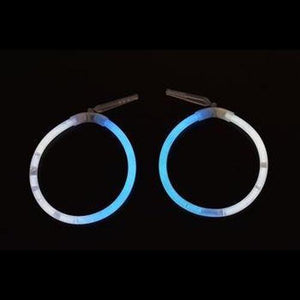 Glow In The Dark Hoop Earrings Bi-Color - Aqua White (8 inch Size, 50 Pairs Per Pack) - Glow-Paradise