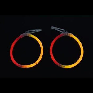 Glow In The Dark Hoop Earrings Bi-Color - Orange Red (50 Pairs Per Pack) - Glow-Paradise