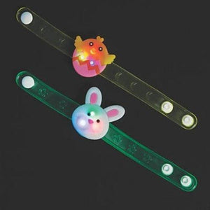 Light-Up Flashing Easter Bracelets (Assorted Colors, 12 Quantity Per Pack) - Glow-Paradise