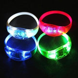 LED Light Up Sound Activated Silicone Bracelet (Red Color) - Glow-Paradise
