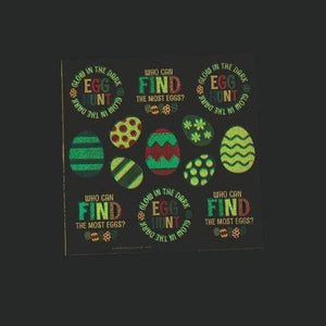 Glow in the Dark Easter Egg Stickers (50 Stickers Per Pack) - Glow-Paradise