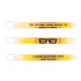 4 Inch Personalized Graduation Glow Sticks (White Color, 12 Count Per Pack) - Glow-Paradise