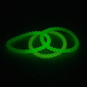 Glow In The Dark Beaded Rubber Bracelets (12 Count Per Pack) - Glow-Paradise