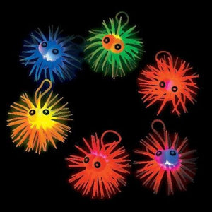 Light-Up Hair Balls (Assorted Colors, 12 Per Pack) - Glow-Paradise