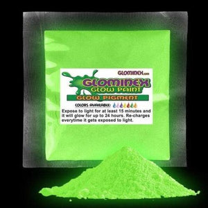 Glominex Glow Pigment (Green Color, 1 oz Per Pack) - Glow-Paradise