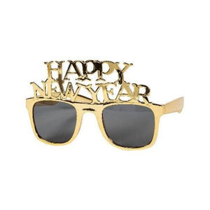 Metallic Gold New Year Sunglasses (12 Sunglasses Per Pack) - Glow-Paradise