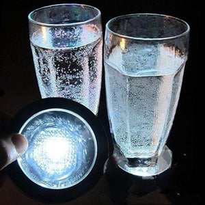 LED Light Up Drink Coasters - Pressure Activated - White (6 Quantity Per Pack) - Glow-Paradise