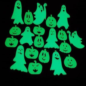 Glow in the Dark Halloween Ghosts and Jack O Lantern Pumpkins (20 Stickers Per Pack) - Glow-Paradise
