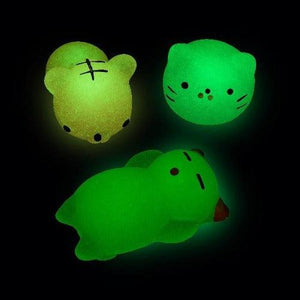 Glow-in-the-Dark Mochi Squishies (12 Pieces Per Pack) - Glow-Paradise