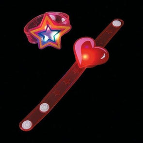 LED Valentine's Day Light-Up Bracelets (12 Quantity Per Pack) - Glow-Paradise