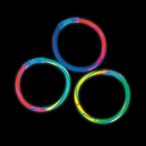 8 Inch Bi-Color Glow Swizzle Bracelets (Assorted Colors, 50 Bracelets Per Pack) - Glow-Paradise