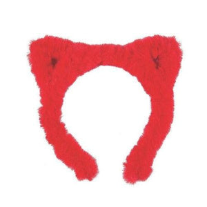Fuzzy Christmas Cat Ear Headbands (12 Quantity Per Pack) - Glow-Paradise