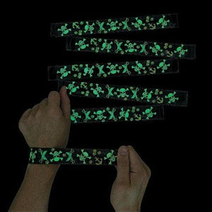 Glow In The Dark Pirate Slap Bracelets (12 Quantity Per Pack) - Glow-Paradise