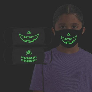Glow In The Dark Halloween Washable Face Masks For Children (2 Masks Per Pack) - Glow-Paradise